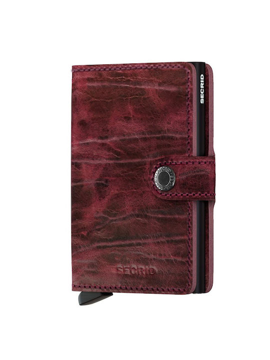 Secrid Men's Leather Wallet with RFID Burgundy