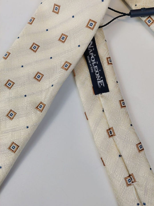 Monte Napoleone Men's Tie in Beige Color