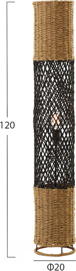 Metall-paper Rope Stehleuchte H120xB20cm. mit Fassung für Lampe E27 Beige