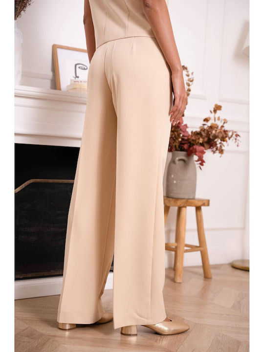 Women's Fabric Trousers Beige