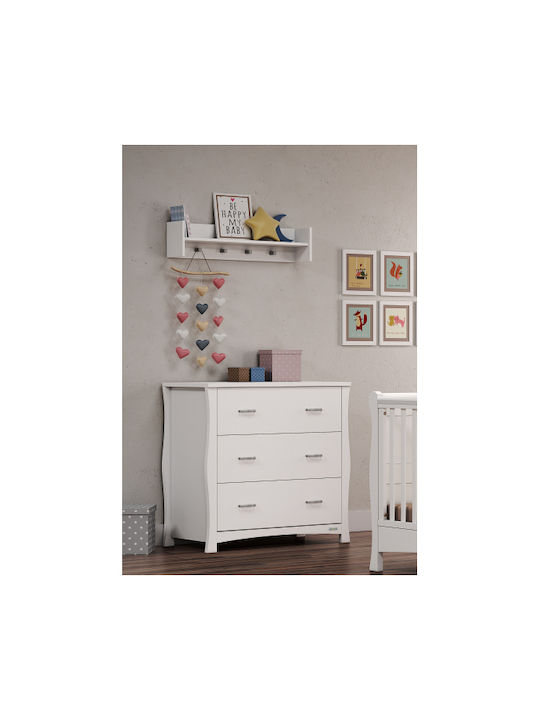 London Baby Dresser with 3 Drawers Ecru 94x50x91cm