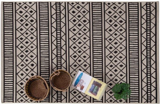 Royal Carpet Flox 3603W 160x235см Лятен Сламков Черен Килим за Дневна