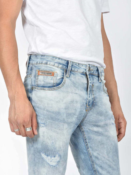 Herren Jeanshosen Elastisches Slim Anwendung Hellblau