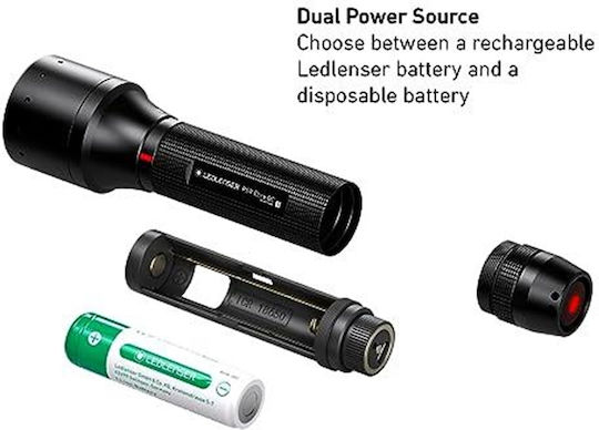 LedLenser Επαναφορτιζόμενος Φακός LED IP68 με Μέγιστη Φωτεινότητα 335lm P6R Core