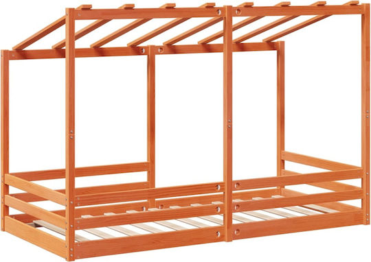 Kinderbett Einzeln Braun für Matratze 100x200cm