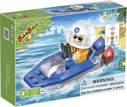 Banbao Cuburi De Construit Blue Boat Pentru 4+ Ani 19 Bucăți