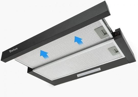 Delux Retractable Vent Hood Retractable Vent Hood 60cm Black with Wi-Fi
