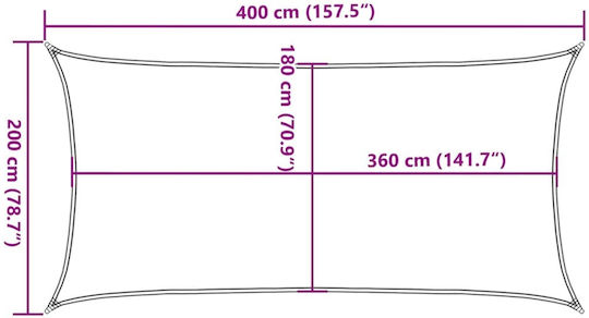 vidaXL Ορθογώνιο Πανί Σκίασης Γκρι 2x4m 160gr/m²