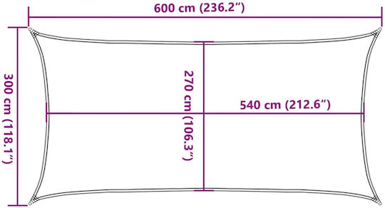 vidaXL Ορθογώνιο Πανί Σκίασης Πράσινο 3x6m 160gr/m²