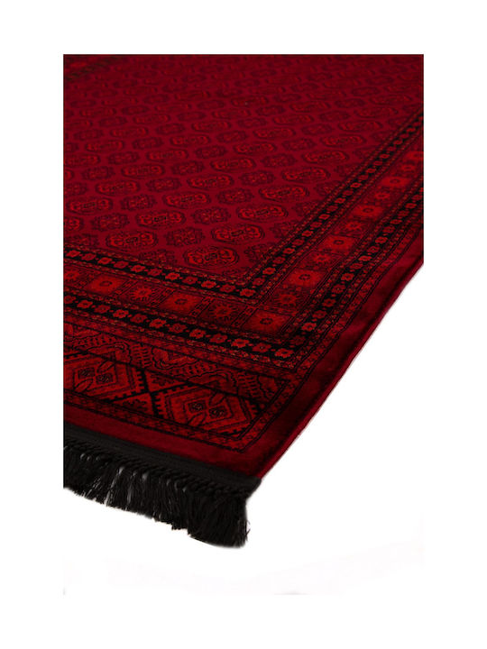 Royal Carpet Handgefertigt Teppich Rechteckig mit Fransen D.red 7454a