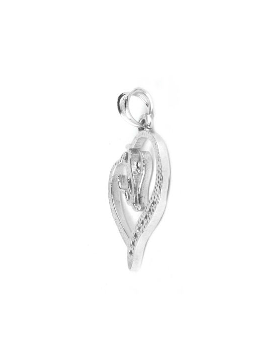 Pendant Jolie Silver Sterling Silver 925 Model Horses In Love 16 X 20 Mm 1.6 G