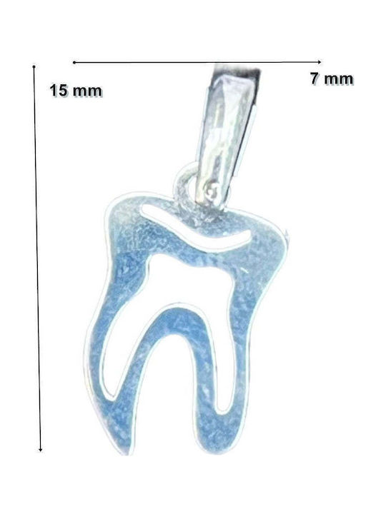 925 Silver Pendant Jolie Silver Tooth Model 15 X 7 Mm 0.6 G