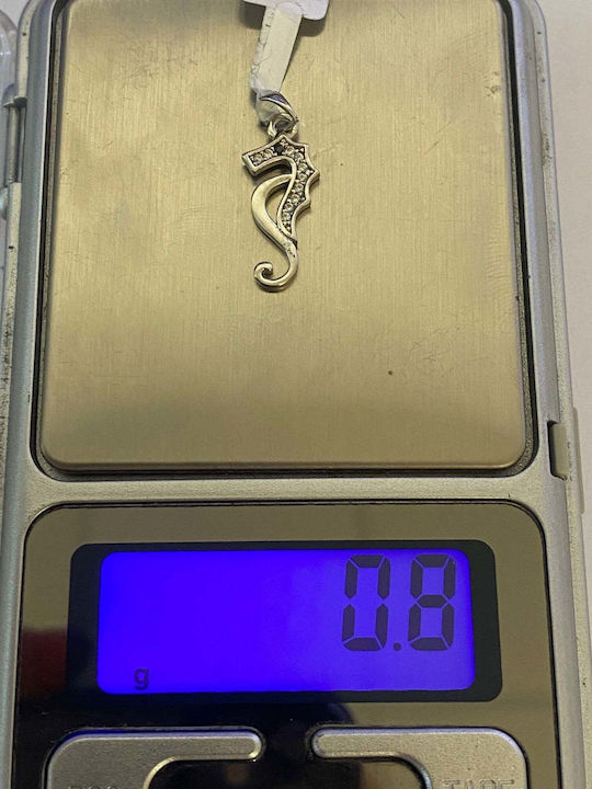 925 Silver Pendant Seahorse Design Jolie Silver 0.8 G 20x9 Mm