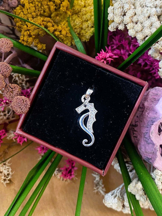 925 Silver Pendant Seahorse Design Jolie Silver 0.8 G 20x9 Mm