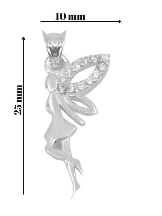 Pandantiv Jolie Argint 925 Model Zână Pietre 1.6 G 25x10 Mm