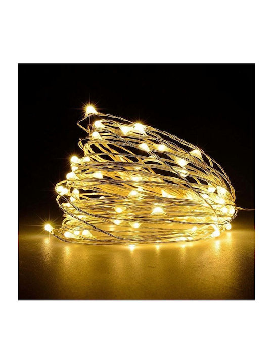 50 Λαμπάκια LED 5μ. Θερμό Λευκό USB σε Σειρά