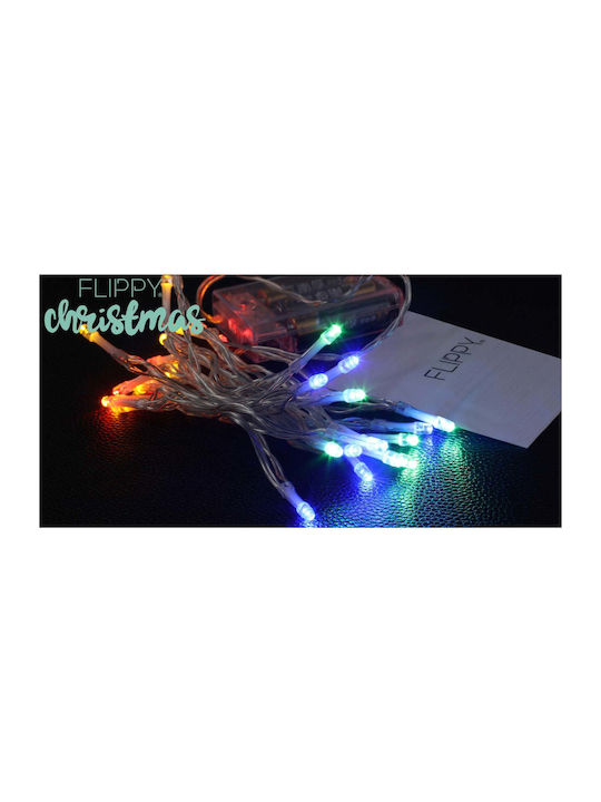 10 Λαμπάκια LED 1μ. Πολύχρωμα Μπαταρίας σε Σειρά