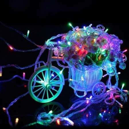 10 Λαμπάκια LED 1μ. Πολύχρωμα Μπαταρίας σε Σειρά