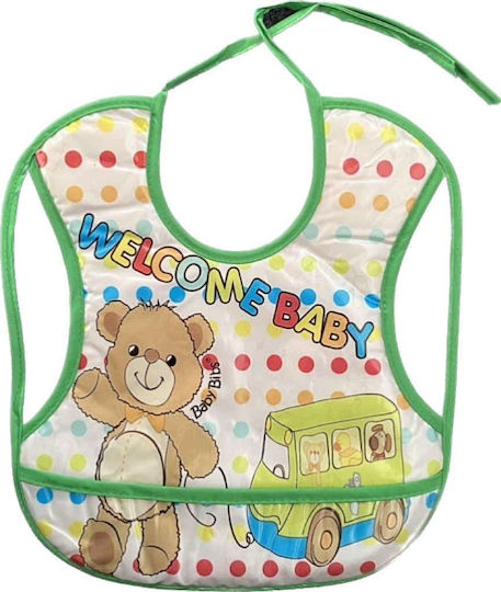 Trendy Shop Αδιάβροχη Σαλιάρα Υφασμάτινη Πράσινη
