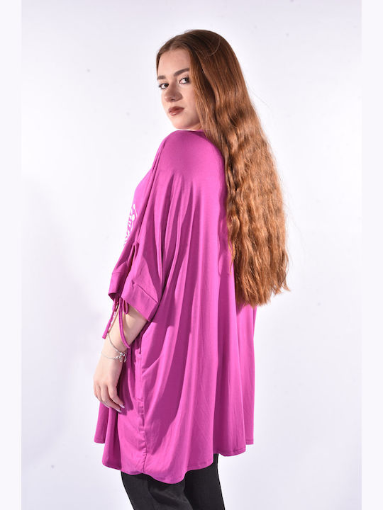 Raiden Women's Blouse Short Sleeve Fuchsia