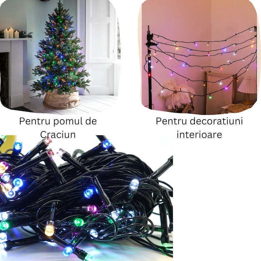 100 Lămpițe LED 10m. Multicolore tip Șir 1buc