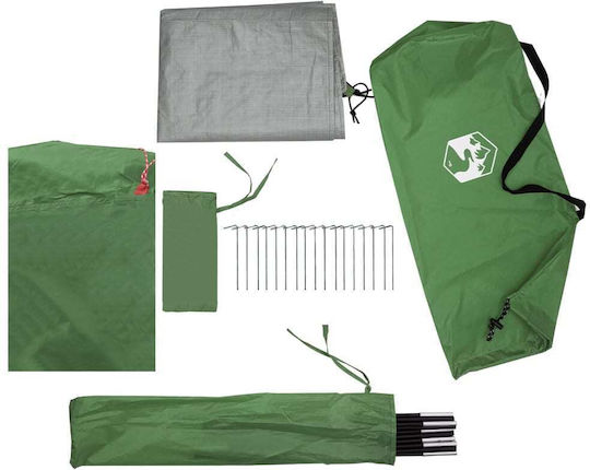 vidaXL Camping Tent Igloo Green for 1 Person 244x122x91cm