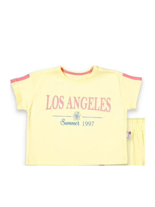 Trendy Shop Kids Set with Shorts Summer 2pcs yellow