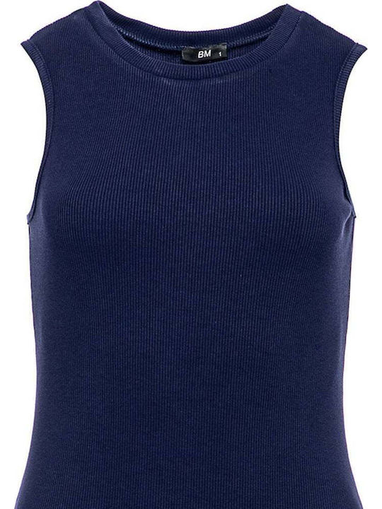 Midi Knitted Dress Navy Blue