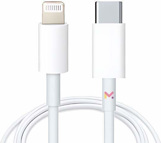 Set 2 cabluri de date Mercaton de încărcare 1 X Type-c Lightning 1 X Usb Lightning Alb 2a 1m