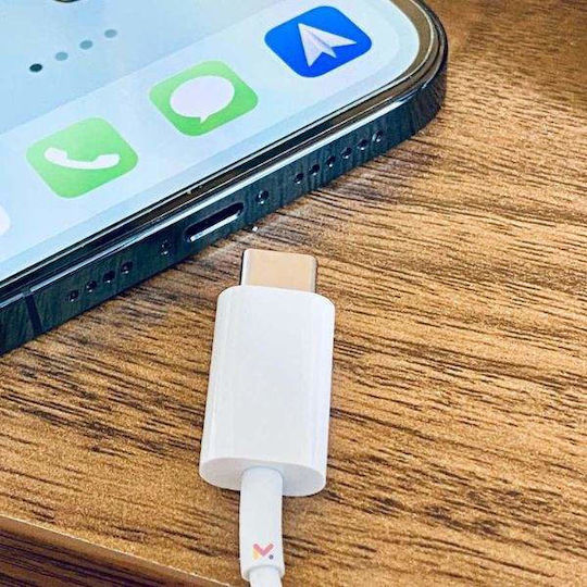Set 2 cabluri de date Mercaton de încărcare 1 X Type-c Lightning 1 X Usb Lightning Alb 2a 1m