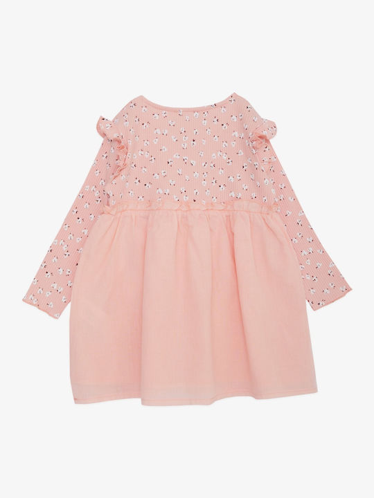 Trendy Shop Kids Dress Floral Long Sleeve Orange