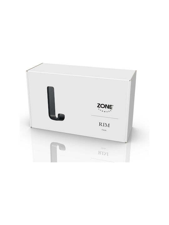 Zone Denmark Άγκιστρο Μπάνιου Μονό με Βίδες ​4x8.5cm Μαύρο