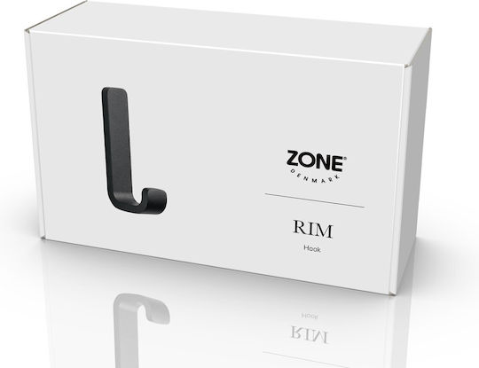 Zone Denmark Single Wall-Mounted Bathroom Hook ​4x8.5cm Black