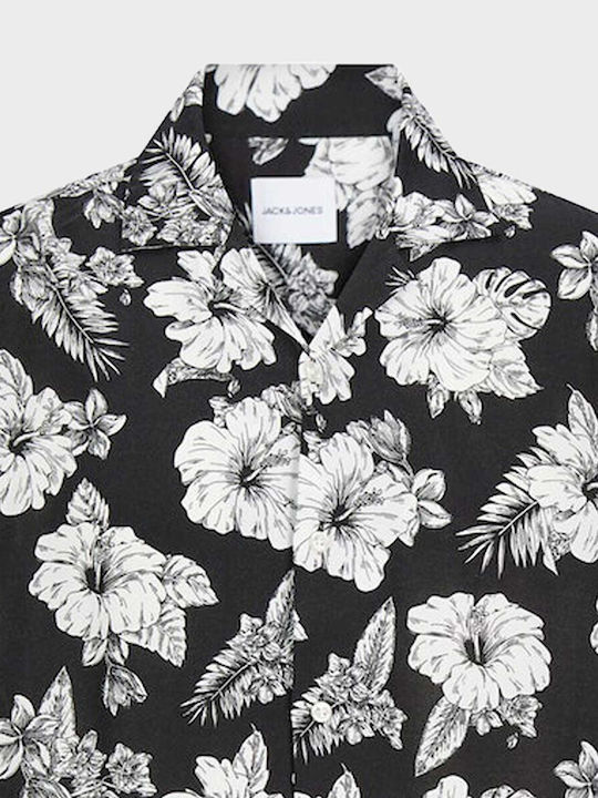 Jack&Jones Men's Shirt Relaxed Fit Floral 12249210 Black