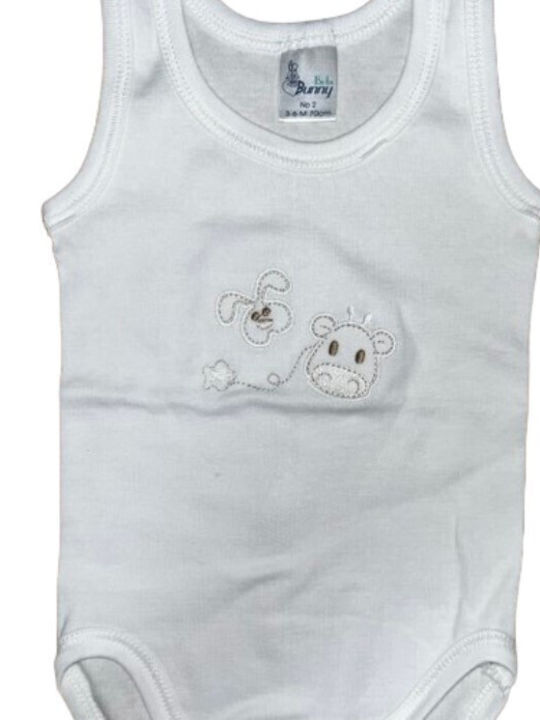 Bunny Bebe Baby Bodysuit Sleeveless White