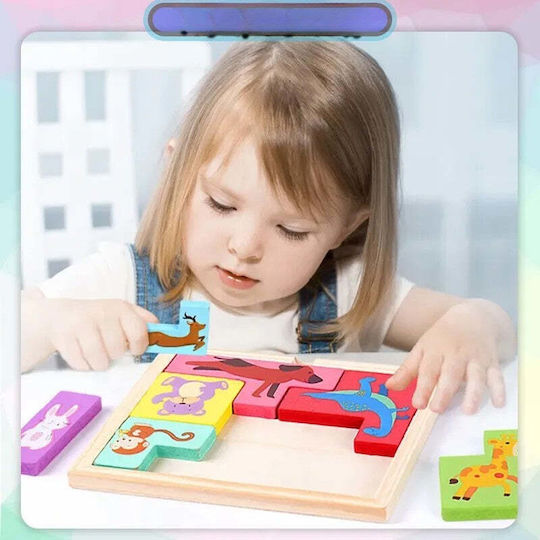 Lemnos Puzzle pentru Copii cu Îmbinări 7buc