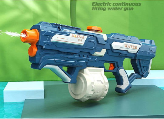 Pistol cu apă pentru copii, rezervor de 600 ml, Flippy 14+, baterie electrică de 1500 mAh, explozie albastru alb, 1000 ml