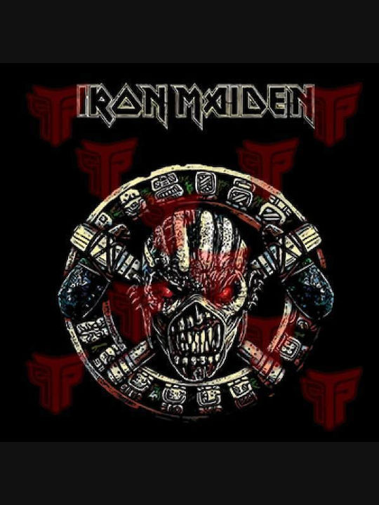 Herren Langarm Slim Fit Takeposition Iron Maiden Schwarzes bedrucktes Logo-Shirt