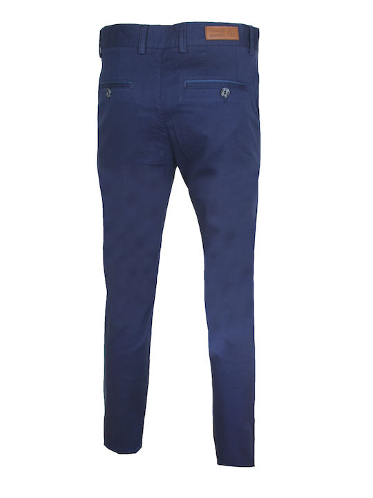 Stefansxxl Men's Trousers Chino Elastic in Loose Fit Blue