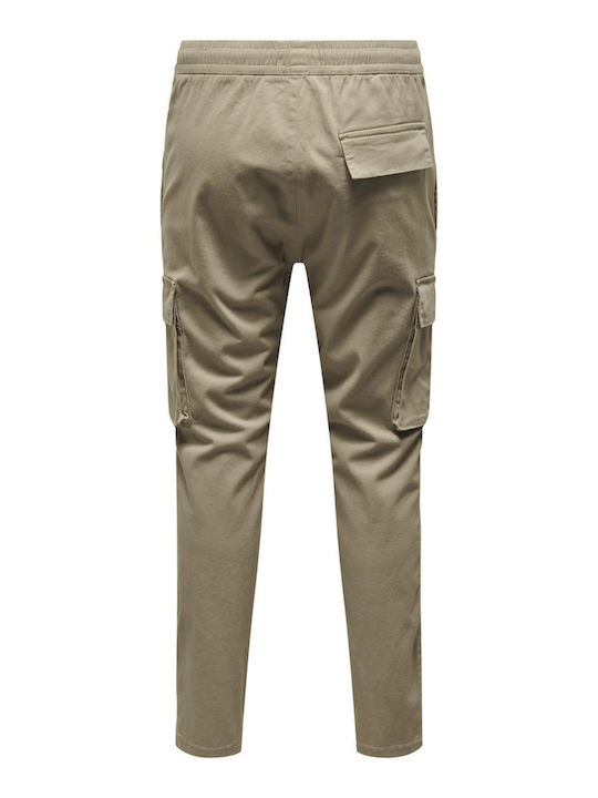 Herrenhose Cargo Elastisch Verjüngt Beige