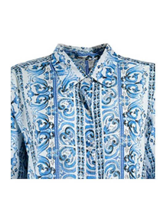 Ble Resort Collection Γυναικείο Μακρύ Καφτάνι Παραλίας Μπλε