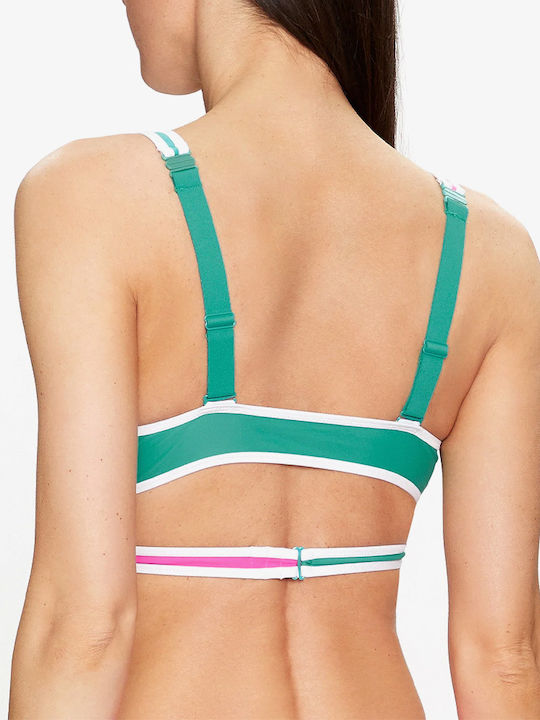 Puma Bikini Swim Top with Adjustable Straps Fluo Pink/green