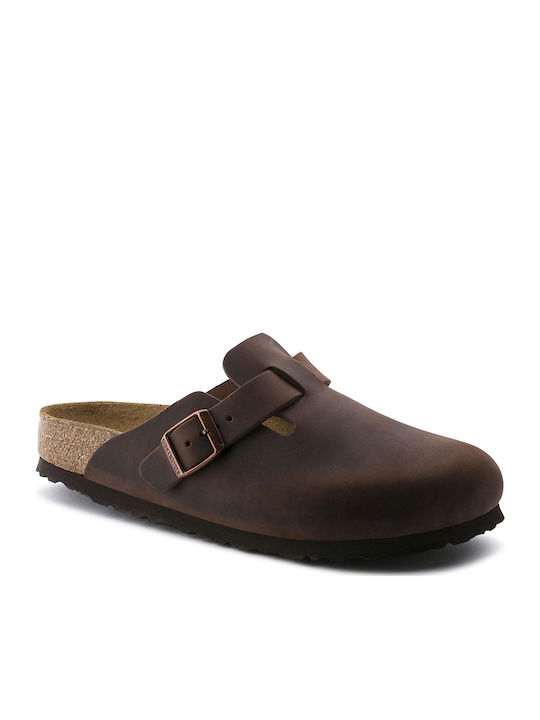 Boston Soft Footbed Men's Leather Slippers Beige