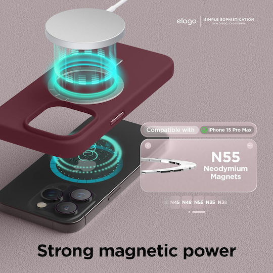 Elago Umschlag Rückseite Silikon Burgundisch (iPhone 15 Pro Max)