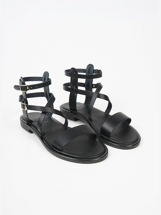 IRIS Handmade Leather Gladiator Women's Sandals Black