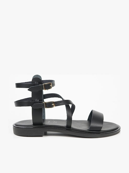 Sandale Casual Damă Din Piele Negre