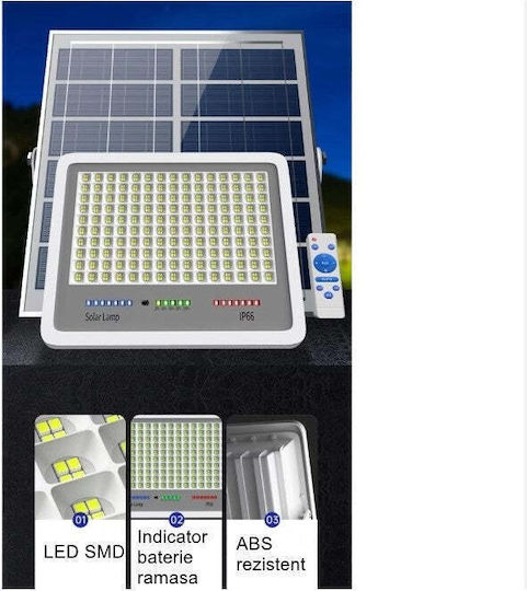 Στεγανός Ηλιακός Προβολέας LED 200W με Αισθητήρα Κίνησης και Φωτοκύτταρο IP67