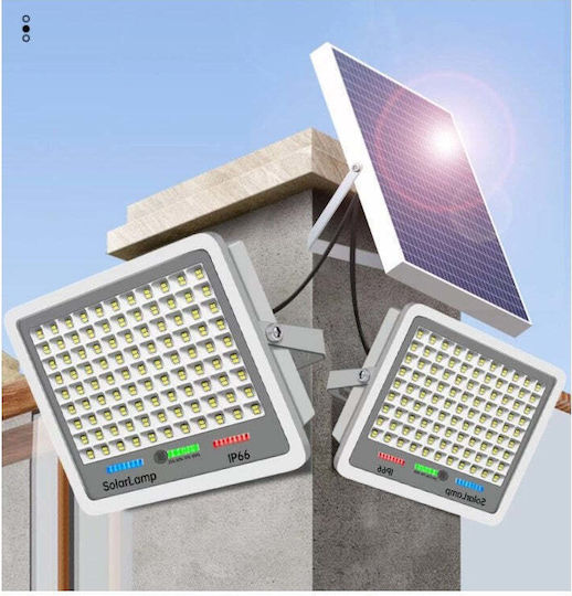 Στεγανός Ηλιακός Προβολέας LED 200W με Αισθητήρα Κίνησης και Φωτοκύτταρο IP67