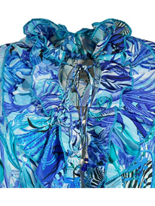 Ble Ολοσωμη Φορμα Μπλε Τυρκουαζ M/l Viscose Crepe