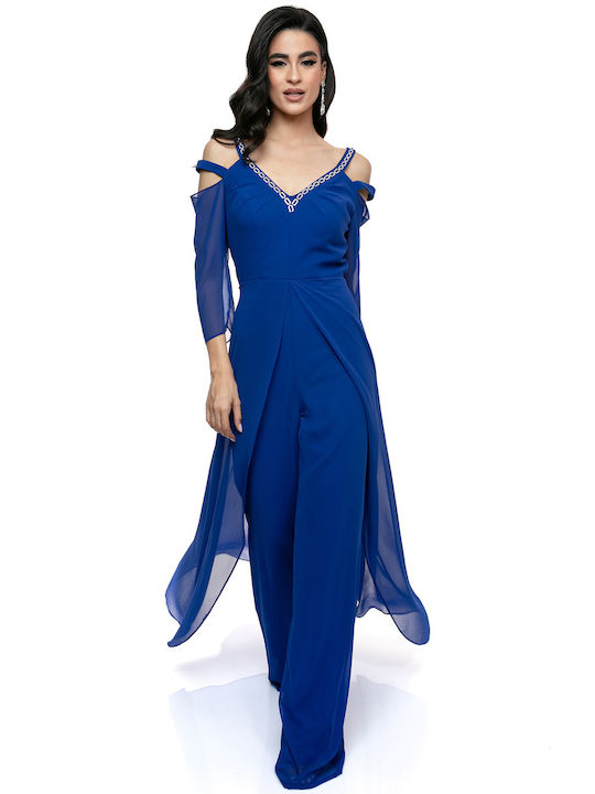 Eleganter blauer Rua Off-Shoulder Jumpsuit